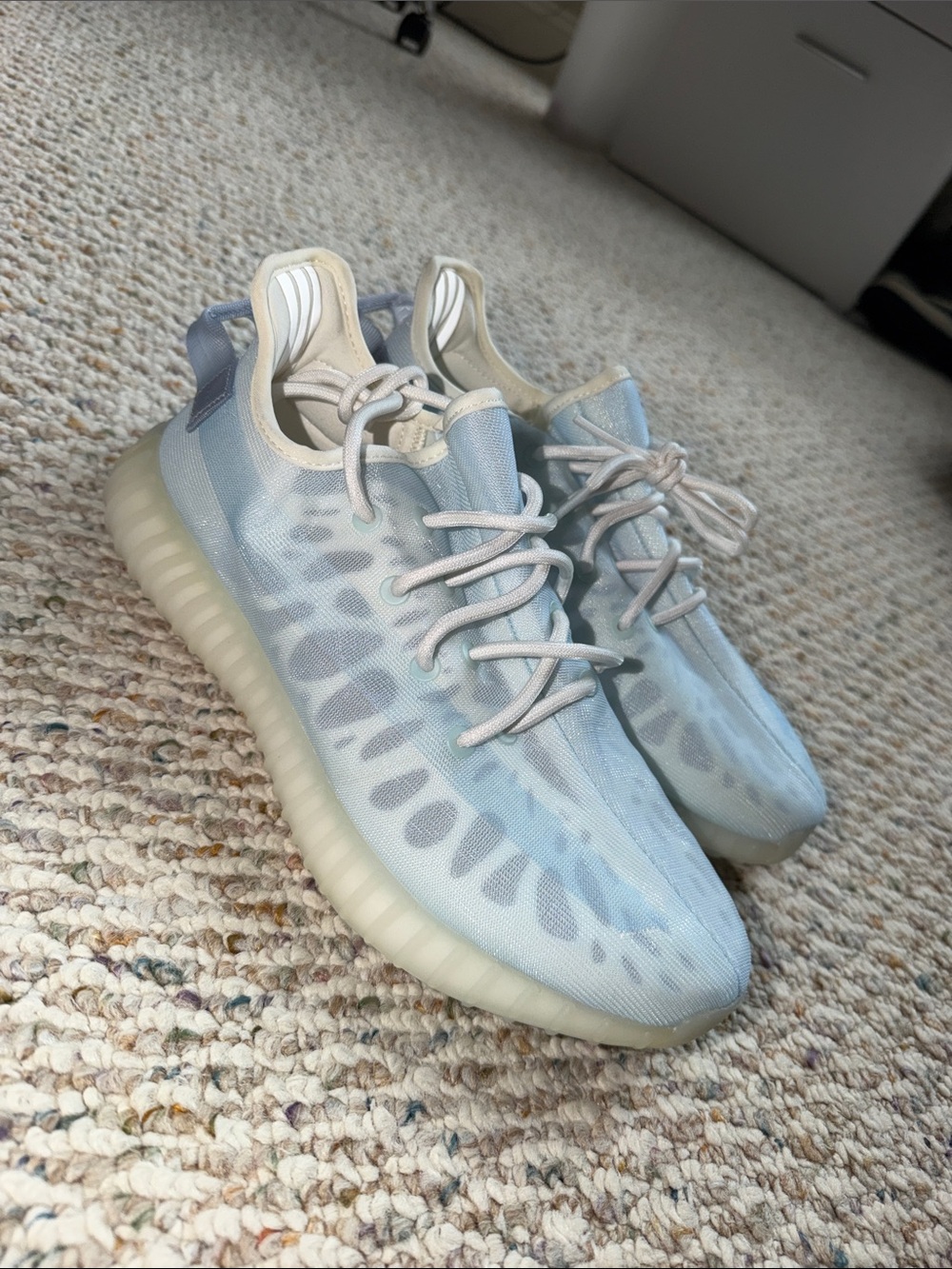 Light Blue Yeezy Boost-style Sneakers